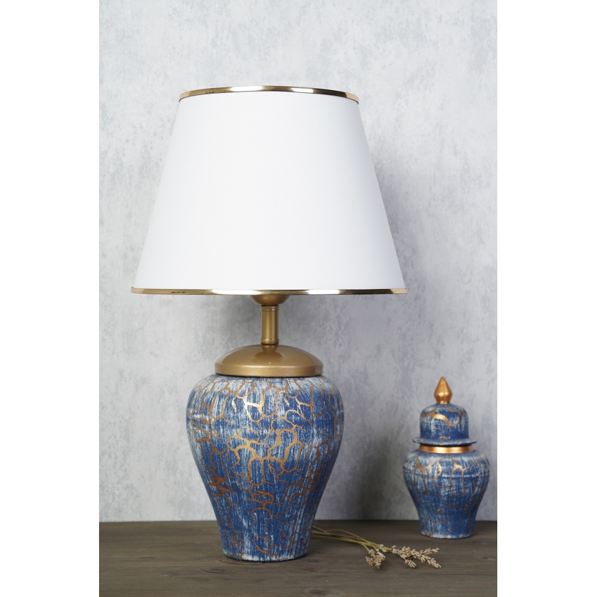 Tischleuchte 1xE27/40W/230V blau/golden