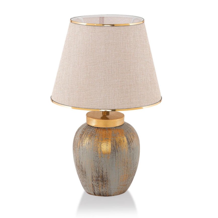 Tischleuchte 1xE27/40W/230V golden/beige