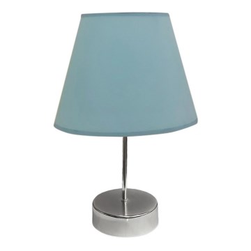 Tischleuchte 1xE27/60W/230V blau/glänzendes Chrom