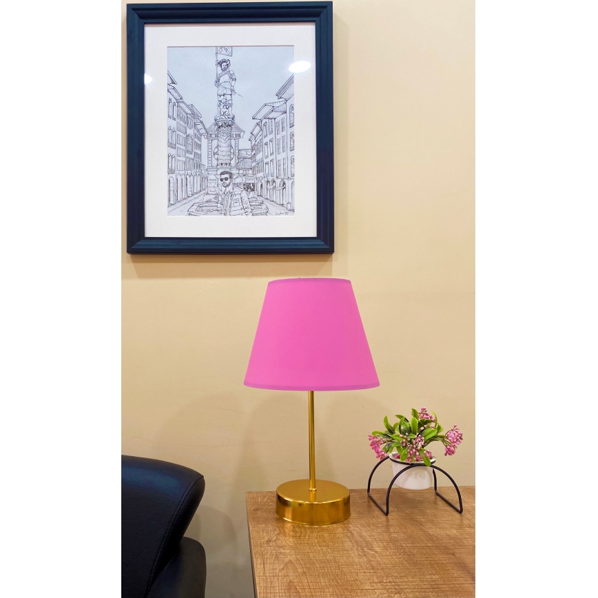 Tischleuchte 1xE27/60W/230V rosa/kupfern