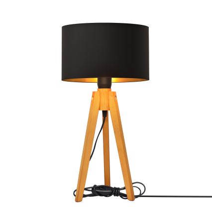 Tischleuchte ALBA 1xE27/15W/230V schwarz/golden/Eiche