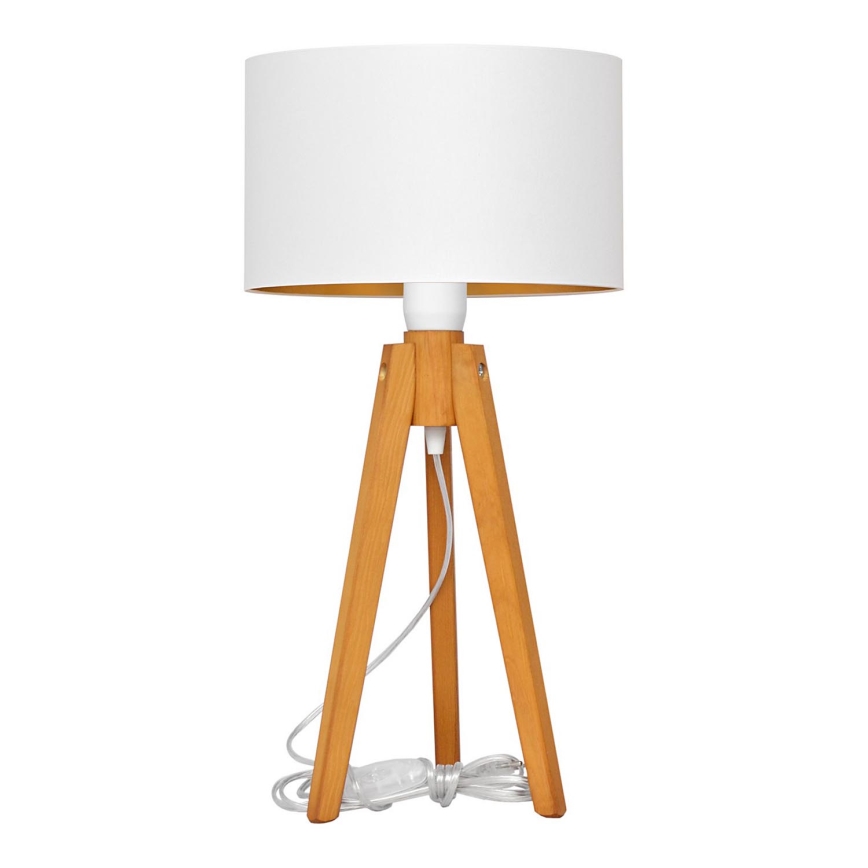 Tischleuchte ALBA 1xE27/15W/230V weiß/golden/Eiche