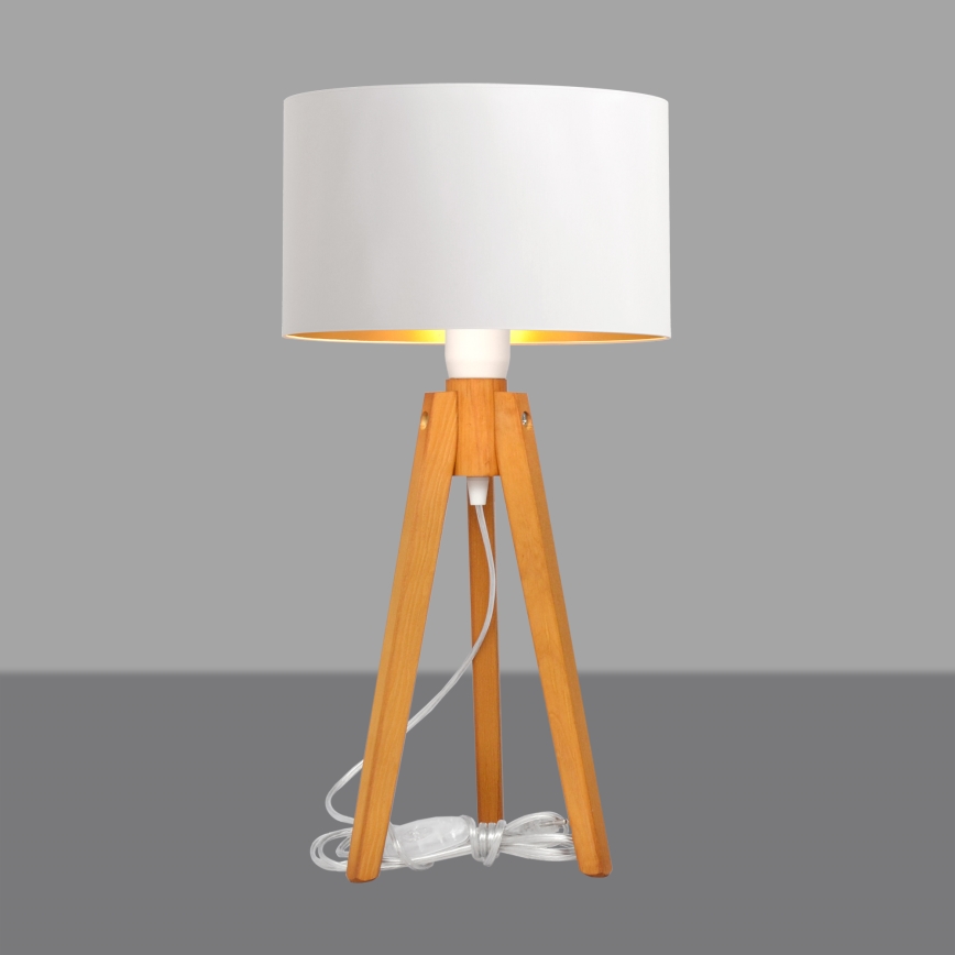 Tischleuchte ALBA 1xE27/15W/230V weiß/golden/Eiche