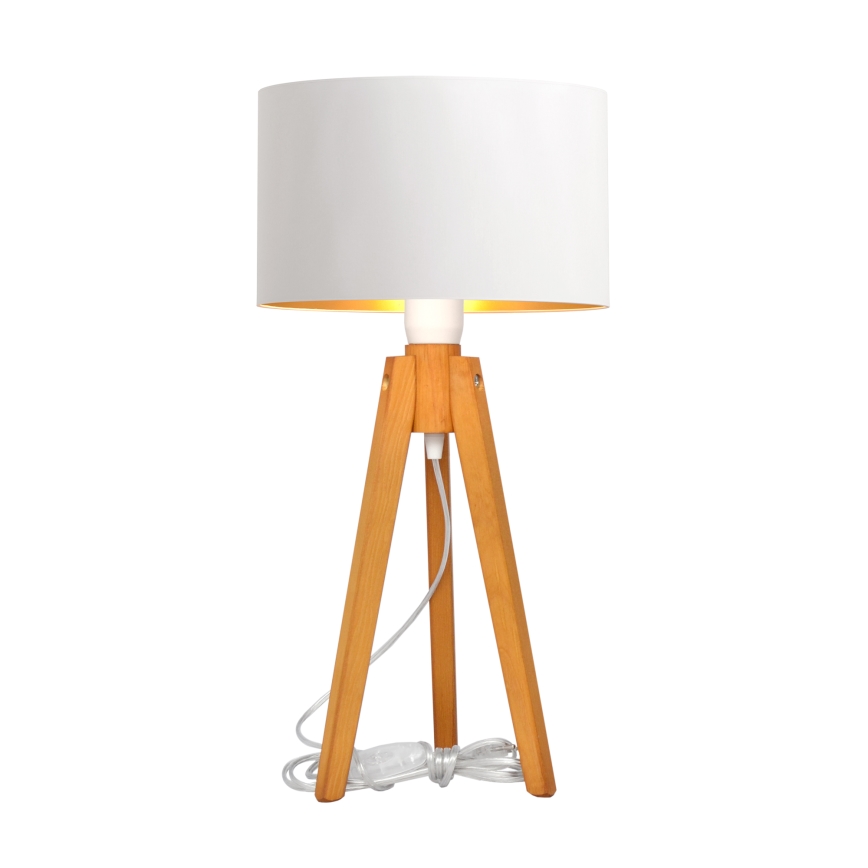 Tischleuchte ALBA 1xE27/15W/230V weiß/golden/Eiche