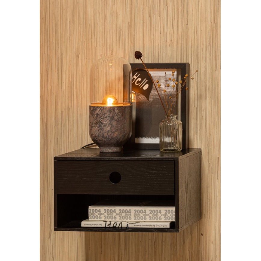 Tischleuchte ASEL 1xE27/25W/230V Marmor grau/braun