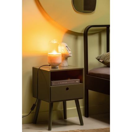Tischleuchte ASEL 1xE27/25W/230V Marmor weiß