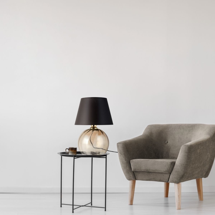 Tischleuchte AUREA 1xE27/15W/230V schwarz/beige