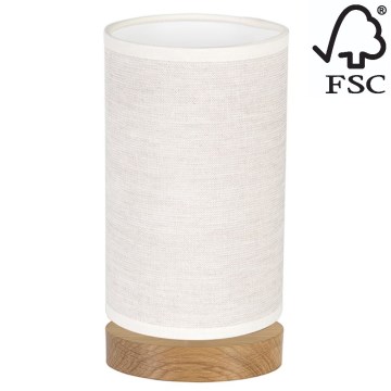 Tischleuchte FIRE 1xE27/25W/230V Eiche/beige – FSC-zertifiziert