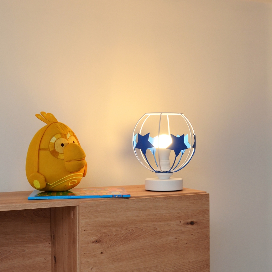 Tischleuchte für Kinder STARS 1xE27/15W/230V blau/weiß