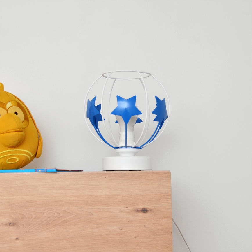 Tischleuchte für Kinder STARS 1xE27/15W/230V blau/weiß