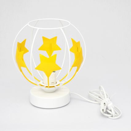 Tischleuchte für Kinder STARS 1xE27/15W/230V gelb/weiß