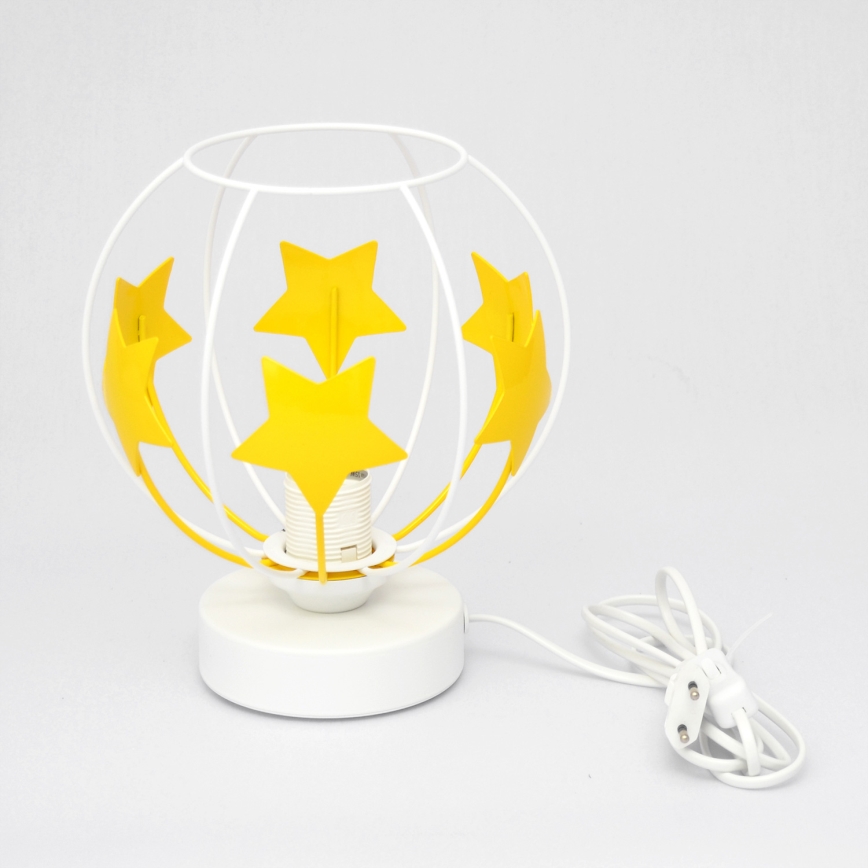 Tischleuchte für Kinder STARS 1xE27/15W/230V gelb/weiß