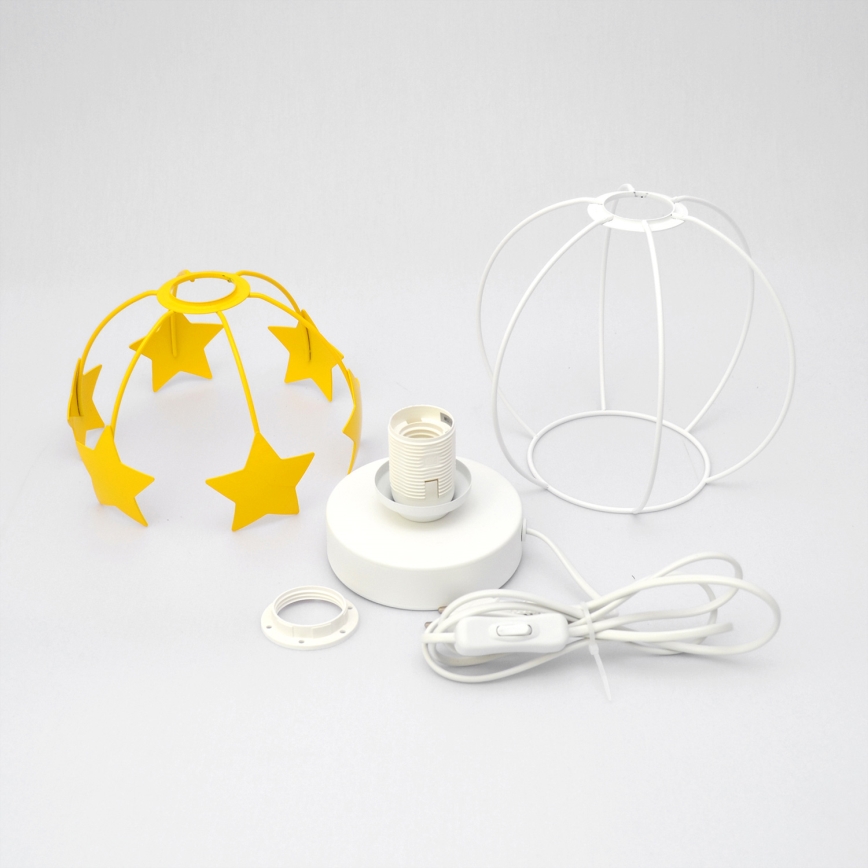 Tischleuchte für Kinder STARS 1xE27/15W/230V gelb/weiß
