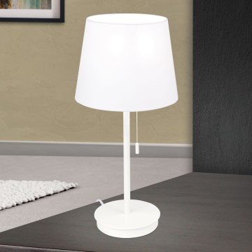 Tischleuchte mit USB-Anschluss LUDWIG 1xE27/40W/230V 50 cm weiß
