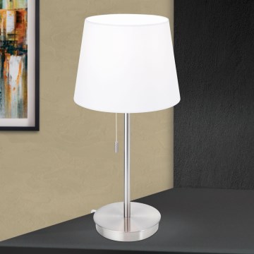 Tischleuchte mit USB-Anschluss LUDWIG 1xE27/40W/230V 50 cm weiß/matt Chrom