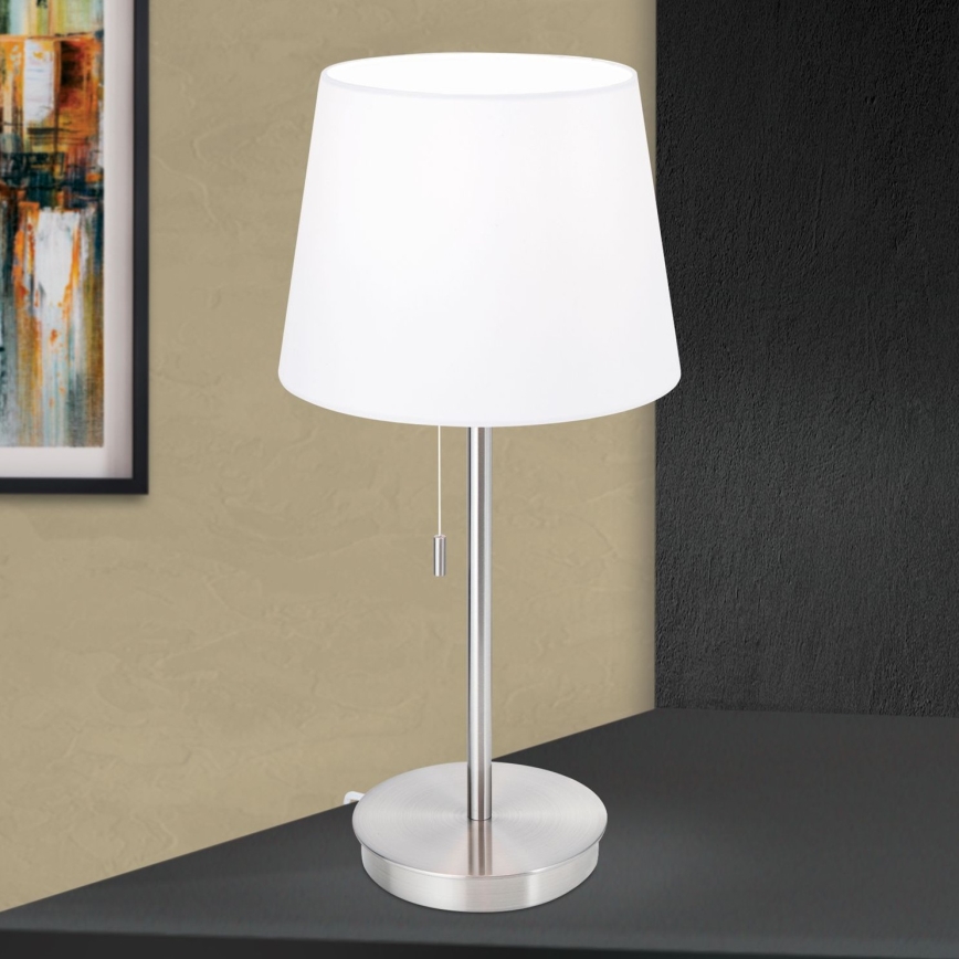 Tischleuchte mit USB-Anschluss LUDWIG 1xE27/40W/230V 50 cm weiß/matt Chrom