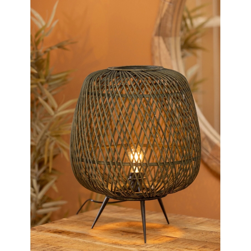 Tischleuchte MOZA 1xE27/60W/230V Bambus grün