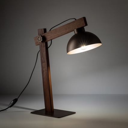 Tischleuchte OSLO 1xE27/15W/230V Walnuss/braun