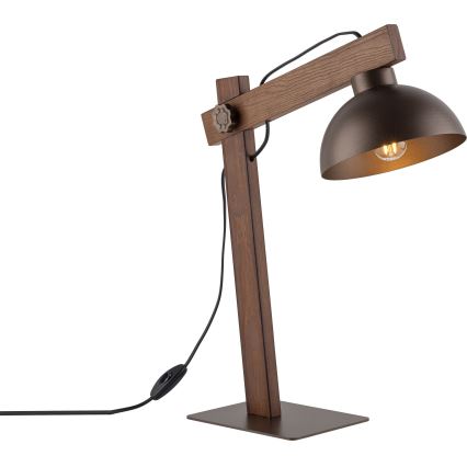 Tischleuchte OSLO 1xE27/15W/230V Walnuss/braun