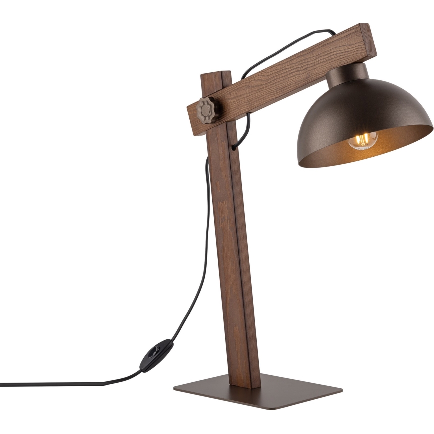 Tischleuchte OSLO 1xE27/15W/230V Walnuss/braun