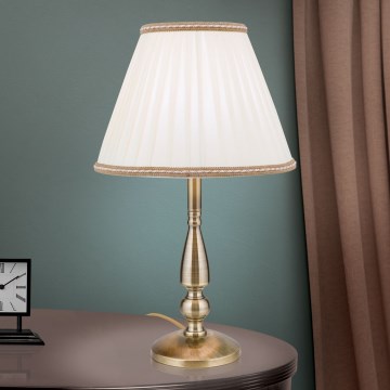 Tischleuchte TONIA 1xE27/60W/230V d 30 cm weiß/bronzen