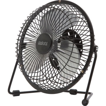 Tischventilator 1,75 W/5 V USB Ø 18 cm schwarz