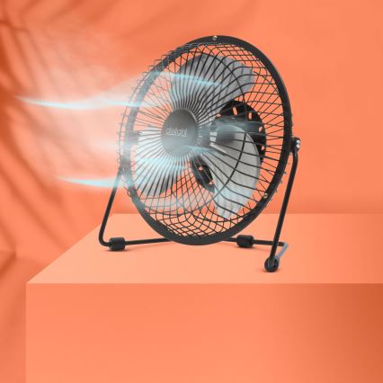 Tischventilator 1,75 W/5 V USB Ø 18 cm schwarz