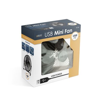 Tischventilator 1,75 W/5 V USB Ø 18 cm schwarz