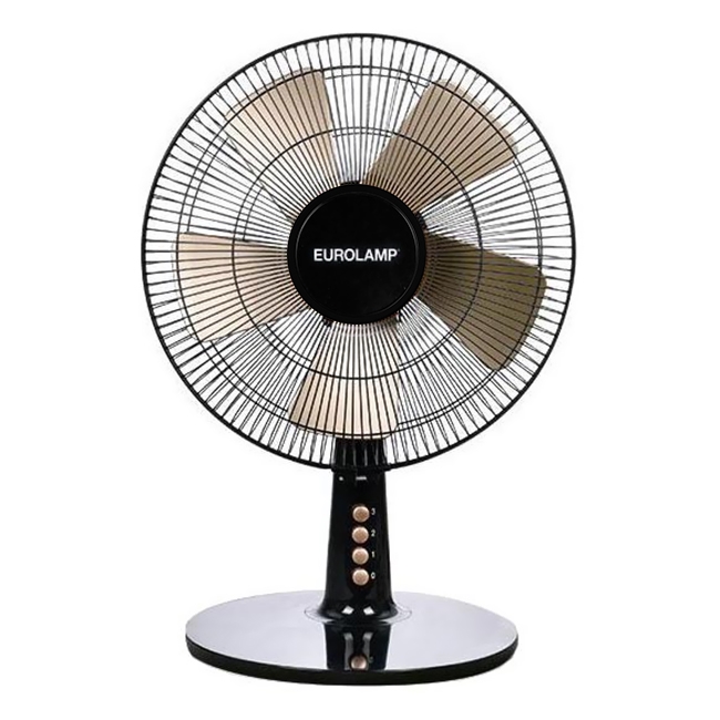 Tischventilator 40W/230V d 35 cm schwarz/golden
