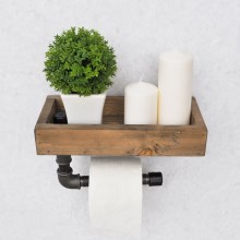Toilettenpapierhalter mit Ablage BORU 28x16 cm Fichte