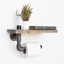 Toilettenpapierhalter mit Ablage BORU 30x14 cm Fichte
