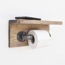 Toilettenpapierhalter mit Ablage BORURAF 14x30 aus Fichte