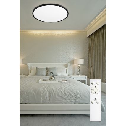 Top Light - Dimmbare LED-Deckenleuchte REVIT LED/70W/230V 3000-6500K d 75 cm schwarz + Fernbedienung