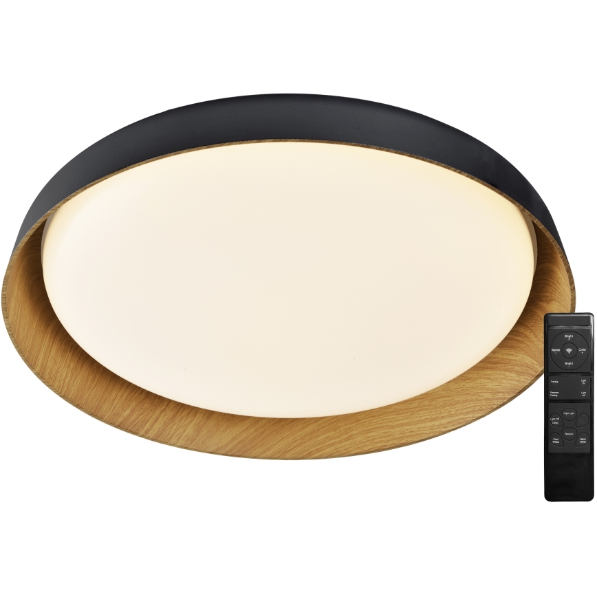 Top Light - Dimmbare LED-Deckenleuchte SATELLITE LED/36W/230V 3000-6500K d 43 cm schwarz/braun + Fernbedienung