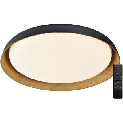 Top Light - Dimmbare LED-Deckenleuchte SATELLITE LED/48W/230V 3000-6500K d 53 cm schwarz/braun + Fernbedienung