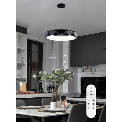 Top Light - Dimmbare LED-Hängeleuchte an Schnur APOLO LED/45W/230V schwarz + Fernbedienung