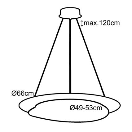 Top Light - Dimmbare LED-Hängeleuchte an Schnur STONE LED/51W/230V 3000-6500K + Fernbedienung