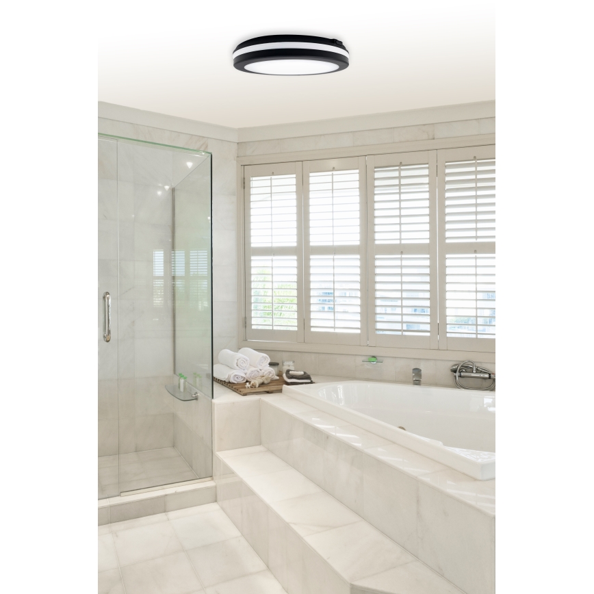 Top Light - LED-Badezimmer-Deckenleuchte COMET LED/40W/230V 3000/4000/6500K IP54 schwarz Ø 40 cm