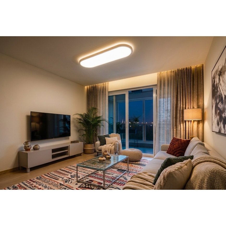 Top Light - LED, dimmbar, Deckenaufbau-/Pendelleuchte OVAL LED/36W/230V 3000-6500K weiß + Fernbedienung