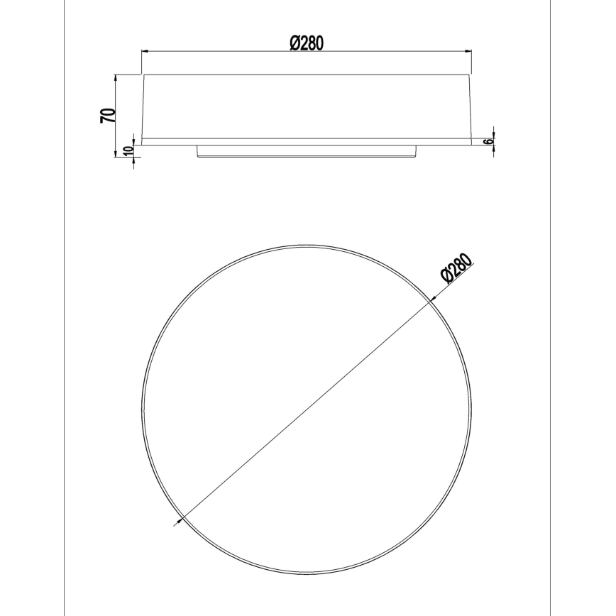 Top Light - Dimmbare LED-Deckenleuchte für Badezimmer BOXTER LED/12/18/24W/230V IP54 3000/4000/6500K d 28 cm