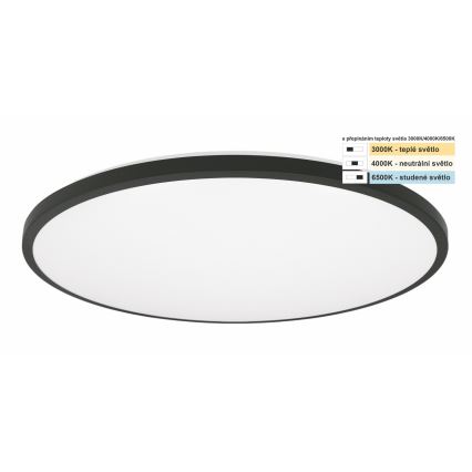Top Light - LED-Deckenleuchte für Badezimmer ONYX LED/24W/230V IP44 3000/4000/6500K d 39 cm schwarz
