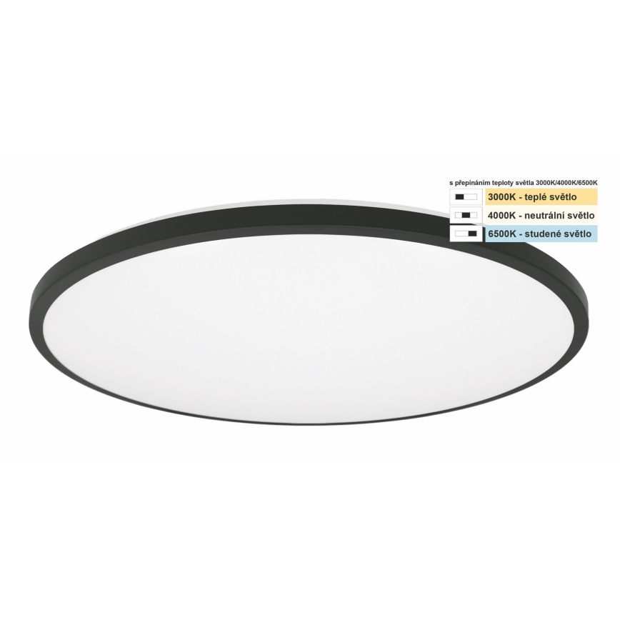 Top Light - LED-Deckenleuchte für Badezimmer ONYX LED/24W/230V IP44 3000/4000/6500K d 39 cm schwarz