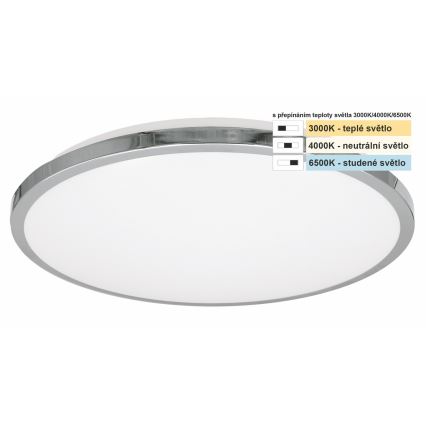 Top Light - LED-Deckenleuchte für Badezimmer SILVER LED/10W/230V IP44 3000/4000/6500K d 29 cm glänzendes Chrom