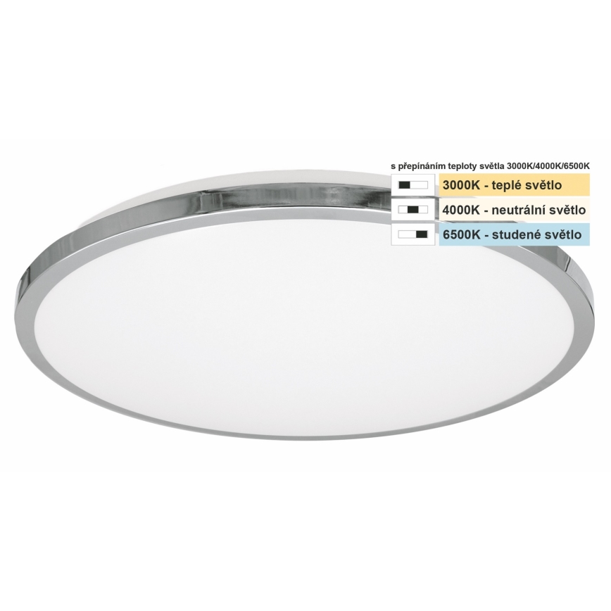 Top Light - LED-Deckenleuchte für Badezimmer SILVER LED/10W/230V IP44 3000/4000/6500K d 29 cm glänzendes Chrom