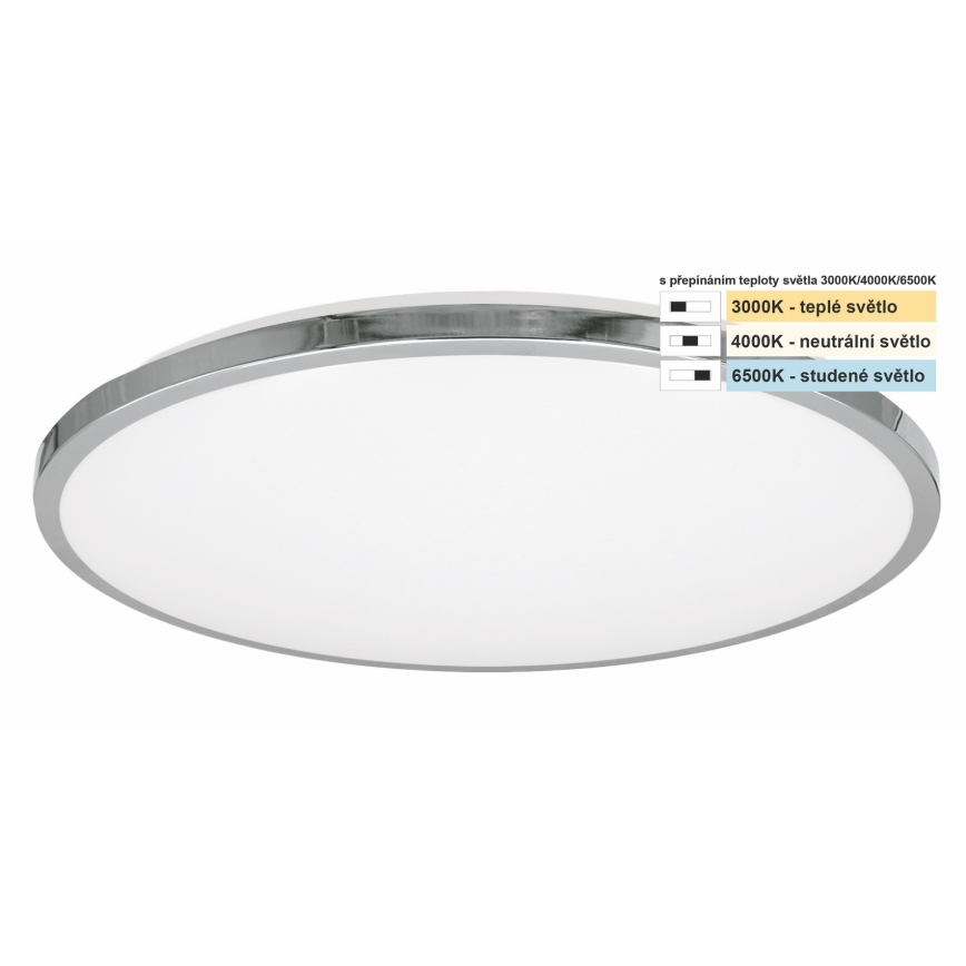 Top Light - LED-Deckenleuchte für Badezimmer SILVER LED/18W/230V IP44 3000/4000/6500K d 34 cm glänzendes Chrom