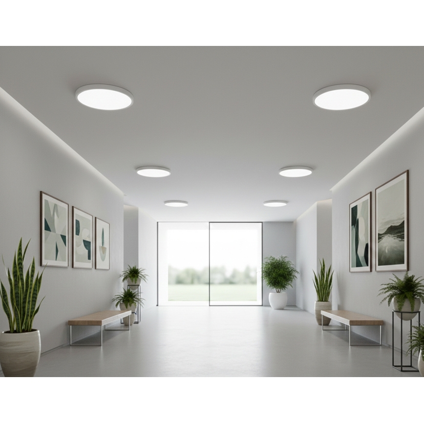 Top Light - LED Deckenleuchte mit Bewegungssensor REVIT LED/12/18/24W/230V 3000/4000/6500K Ø 30 cm weiß