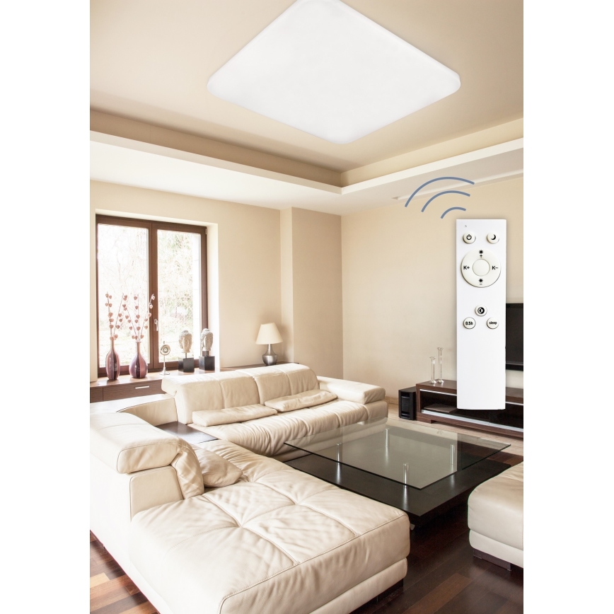 Top Light - LED dimmbare Deckenleuchte OCEAN H80 RC LED/100W/230V quadratisch + Fernbedienung