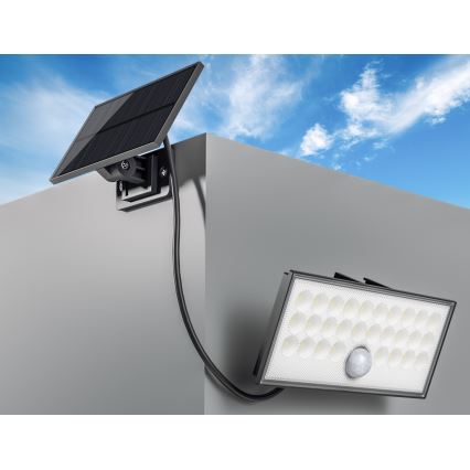 Top Light - LED-Solarwandstrahler mit Sensor HELEON VARIO LED/8W/3,7V IP65 4000K + Fernbedienung