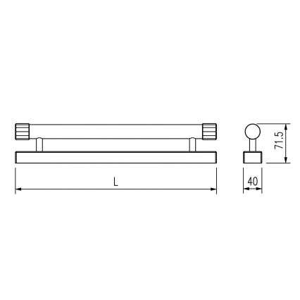 Top Light - LED-Spiegelleuchte für Badezimmer TURIA LED/12W/230V 3000/4000/6500K IP44 60 cm schwarz