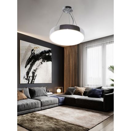 Top Light Metall 40CRZ FB - Dimmbare LED-Hängeleuchte METAL LED/51W/230V glänzendes Chrom + Fernbedienung
